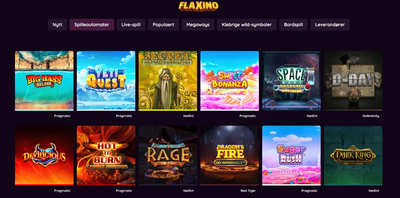 flaxino casino norge spill